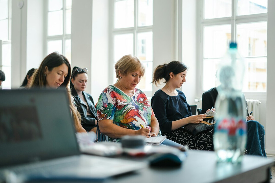 woman leading business workshop