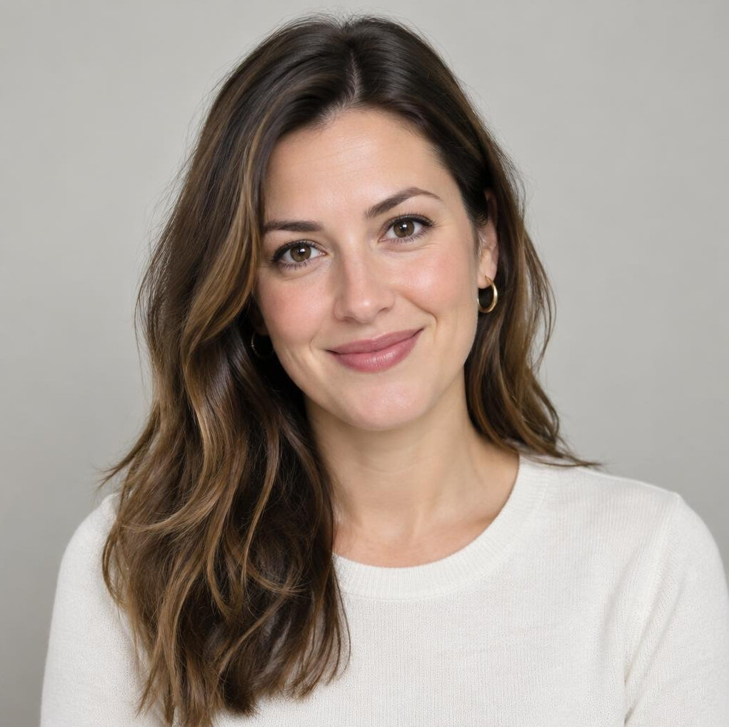 Portrait of a smiling woman with long hair