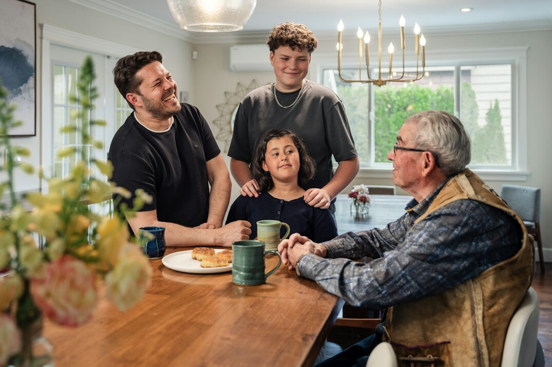 family discussing home insurance