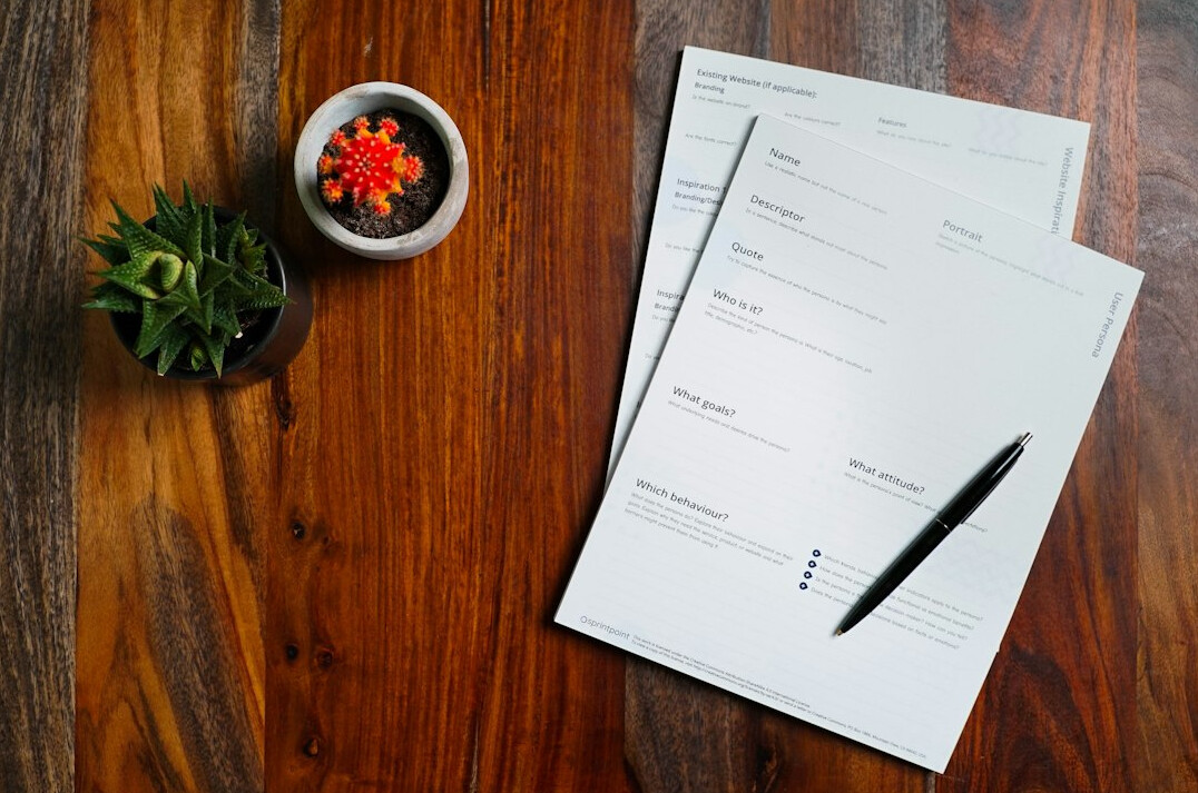 business plan document on desk
