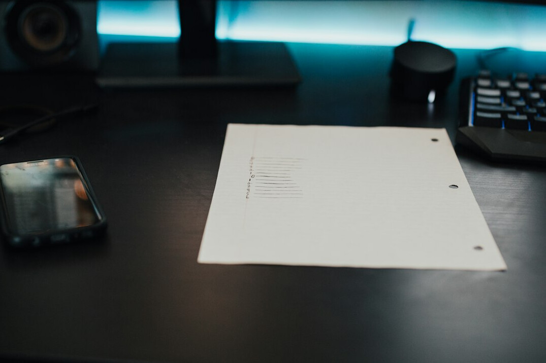 business plan document on desk
